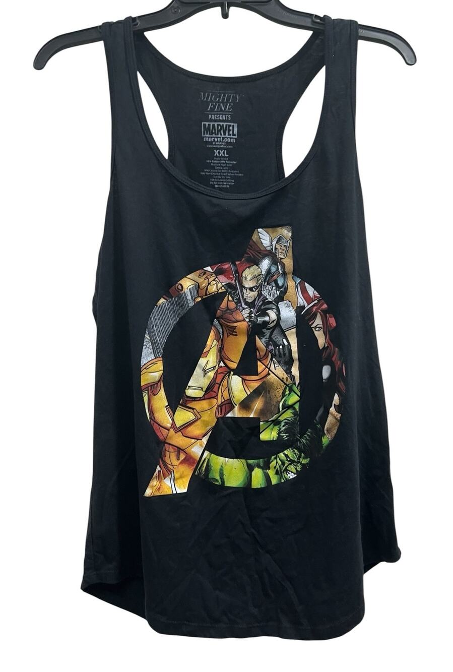Marvel Avengers Racerback tank black sz XXL RUNS SMALL